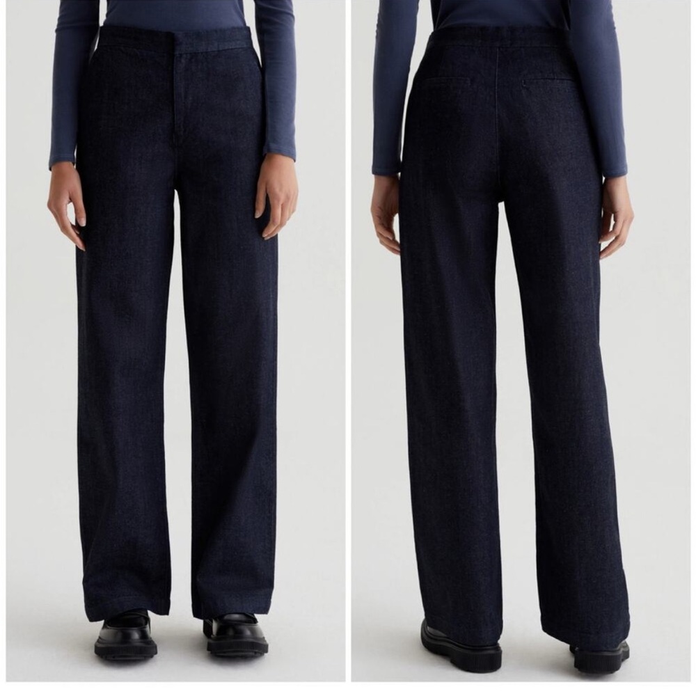 NWT AG Adriano Goldschmied Tailored Kora High Rise Wide Leg Lapis 27